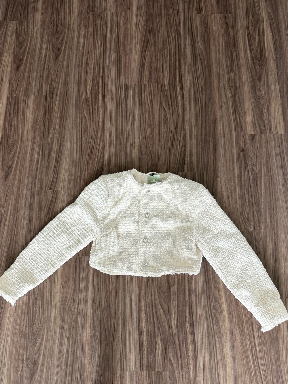 H&M Cream Bouclé Crop Jacket